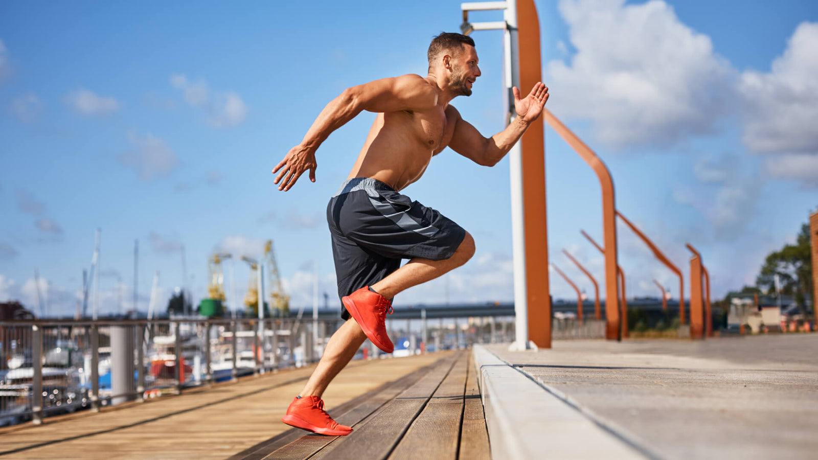 Man doing HIIT to boost testosterone